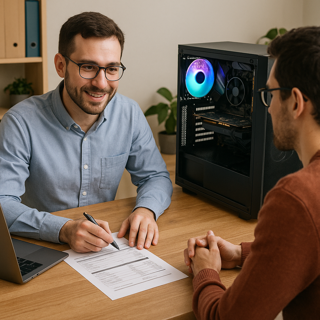 immagine professionista che fà consulenza